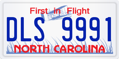 NC license plate DLS9991