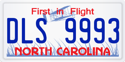 NC license plate DLS9993