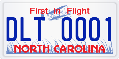 NC license plate DLT0001
