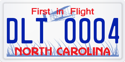 NC license plate DLT0004