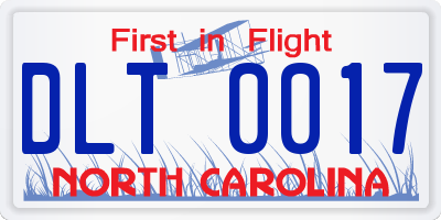 NC license plate DLT0017