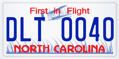 NC license plate DLT0040