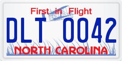 NC license plate DLT0042
