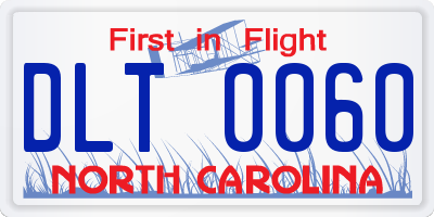 NC license plate DLT0060