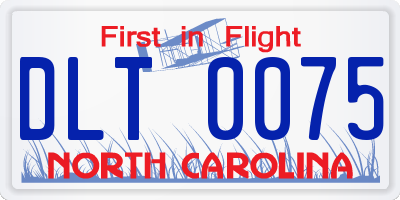 NC license plate DLT0075