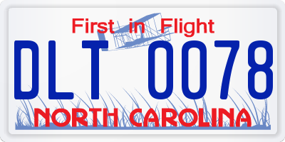 NC license plate DLT0078