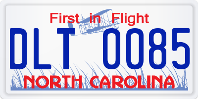 NC license plate DLT0085