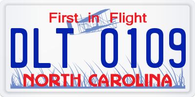 NC license plate DLT0109
