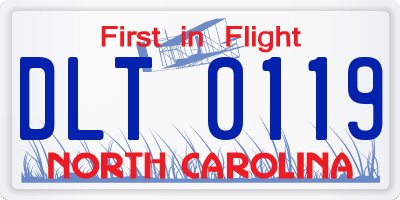 NC license plate DLT0119
