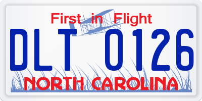 NC license plate DLT0126