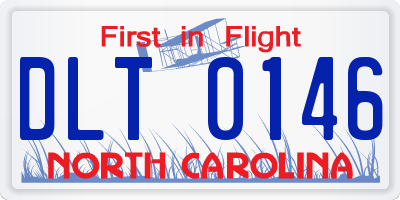 NC license plate DLT0146