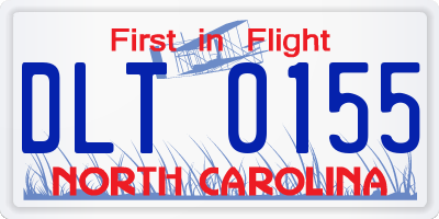 NC license plate DLT0155