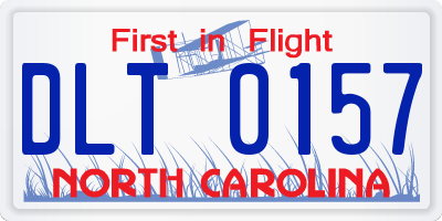 NC license plate DLT0157