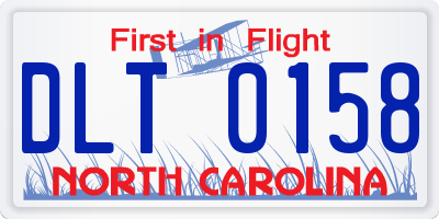 NC license plate DLT0158