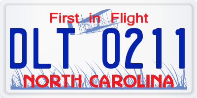 NC license plate DLT0211