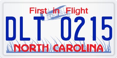 NC license plate DLT0215