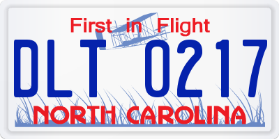 NC license plate DLT0217