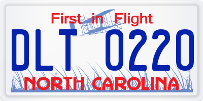 NC license plate DLT0220