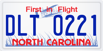 NC license plate DLT0221
