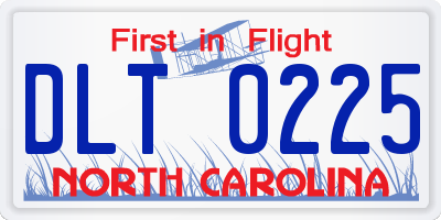 NC license plate DLT0225