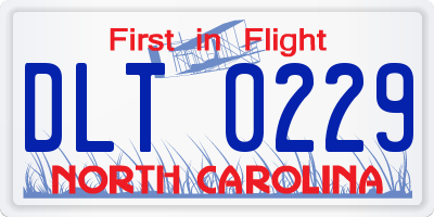 NC license plate DLT0229