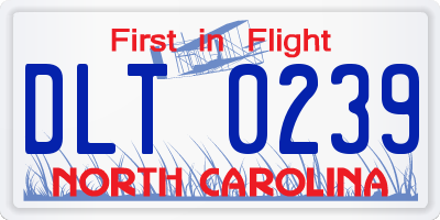NC license plate DLT0239