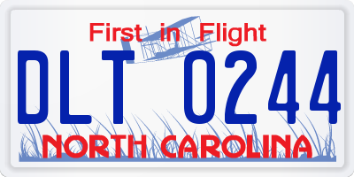 NC license plate DLT0244