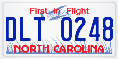NC license plate DLT0248