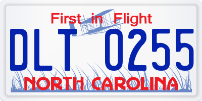 NC license plate DLT0255