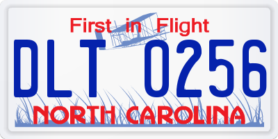NC license plate DLT0256