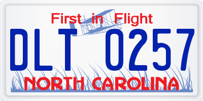 NC license plate DLT0257