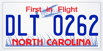 NC license plate DLT0262