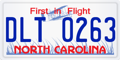 NC license plate DLT0263