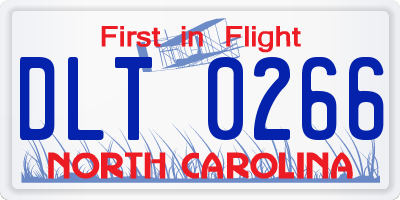 NC license plate DLT0266