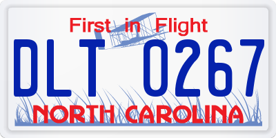 NC license plate DLT0267