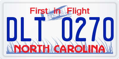 NC license plate DLT0270