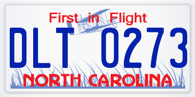 NC license plate DLT0273