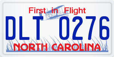 NC license plate DLT0276