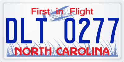 NC license plate DLT0277