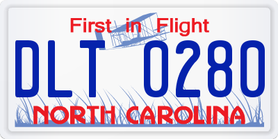 NC license plate DLT0280