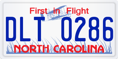 NC license plate DLT0286