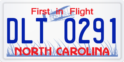 NC license plate DLT0291
