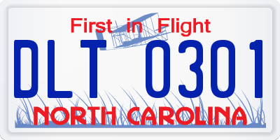 NC license plate DLT0301