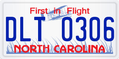 NC license plate DLT0306
