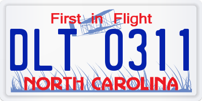 NC license plate DLT0311