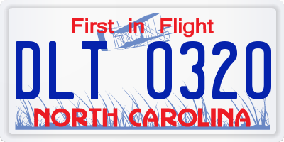 NC license plate DLT0320