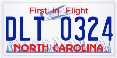 NC license plate DLT0324