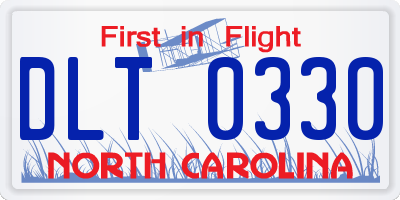 NC license plate DLT0330