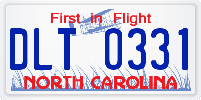 NC license plate DLT0331