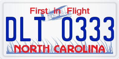 NC license plate DLT0333